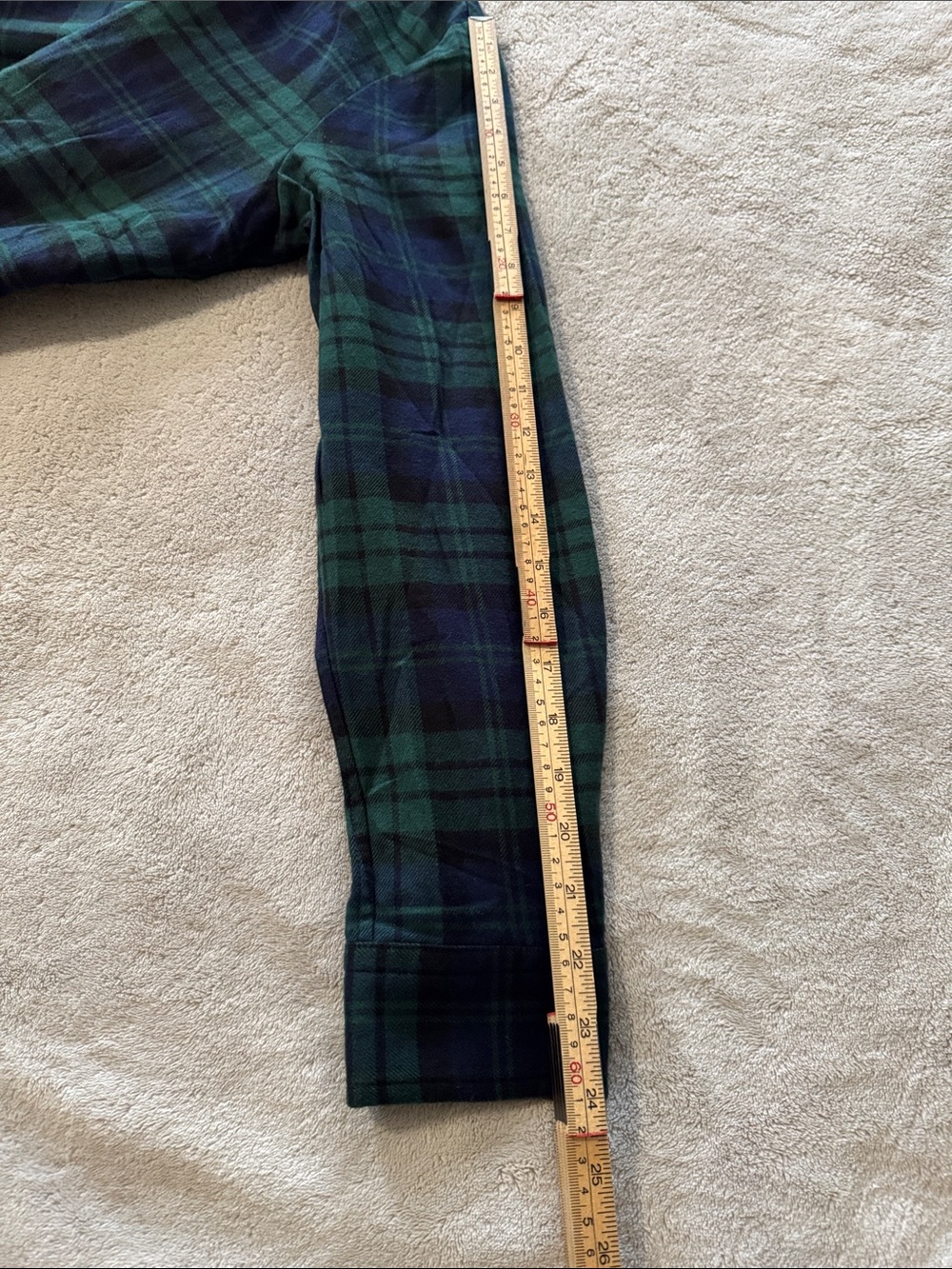 Lands' End Women's Medium Green Blue Plaid 100% Cotton Shirt - Picture 7 of 7